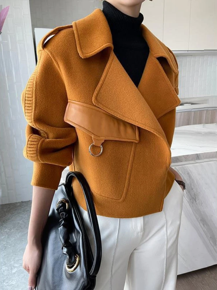 Women's Autumn Coat 2023 Pockets Solid Loose Short Jackets Ladies Wool & Blends High Street Spring Woolen Coats for Women
Women's Autumn Coat 2023 Pockets Solid Loose Short Jackets Ladies Wool & Blends High Street Spring Woolen Coats for Women