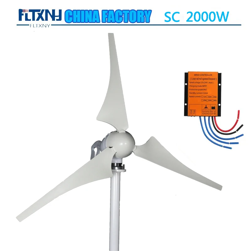 FLYT 5 Blades Horizontal Axis Wind Turbine 2000W 12V 24V 48V With Mppt Controller Wind Generator For Home
FLYT 5 Blades Horizontal Axis Wind Turbine 2000W 12V 24V 48V With Mppt Controller Wind Generator For Home