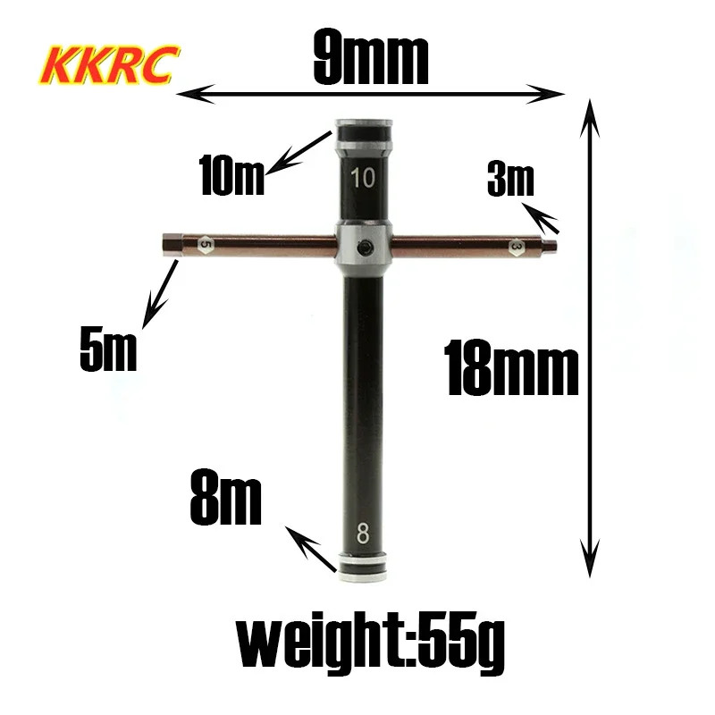 

CatRC металлический Универсальный строительный инструмент 3/5/8/10 мм, гаечный ключ с поперечным рукавом для радиоуправляемой машины, внедорожника, монстра, грузовик, планета страйкбола