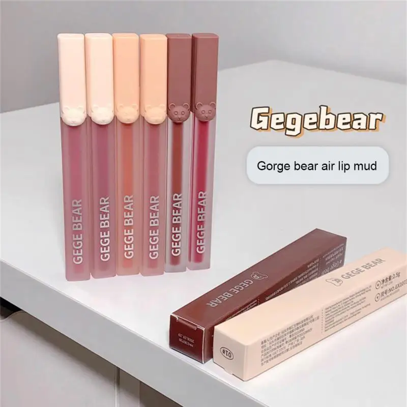 

Gege Bear Air Lip Mud Matte Lipstick Non-stick Cup Lip Gloss Waterproof Long Lasting Lip Glaze Hydrating Moisturizing Lipgloss