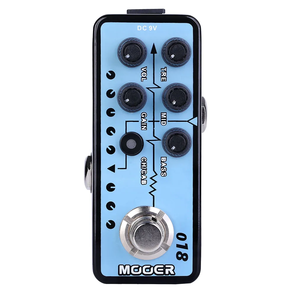 

MOOER 018 Custom 100 Digital Preamp Guitar Effect Pedal 3-Band EQ & Gain Electric Guitar Pedal Cabinet Simulation Dual Channels