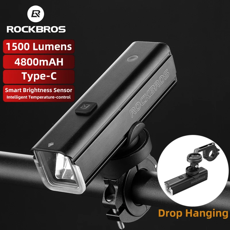 ROCKBROS 1500LM Bike Light 5500mAH Smart Bicycle Front Flash Light Aluminum Handlebar Lamp Headlight Hoisting Cycling Light
ROCKBROS 1500LM Bike Light 5500mAH Smart Bicycle Front Flash Light Aluminum Handlebar Lamp Headlight Hoisting Cycling Light