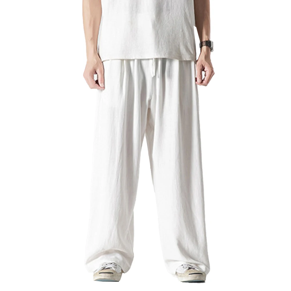 Men's Chinese Style Wide Leg Pant Trousers Solid Color Casual Baggy Pants Elastic Waist Loose Soft Straight Trousers For Man
Men's Chinese Style Wide Leg Pant Trousers Solid Color Casual Baggy Pants Elastic Waist Loose Soft Straight Trousers For Man