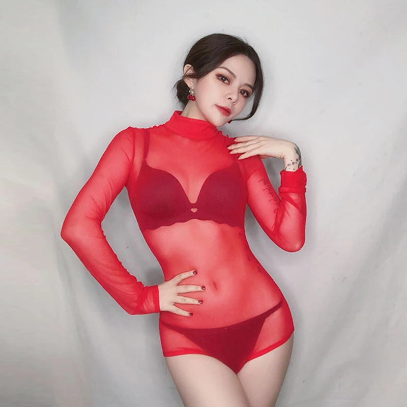 Female Sexy See-Through Mesh Bodysuit Pole Dance Costume Nightclub Gogo Dancewear Stretch Jumpsuit Party Rave Outfits YS3571
Female Sexy See-Through Mesh Bodysuit Pole Dance Costume Nightclub Gogo Dancewear Stretch Jumpsuit Party Rave Outfits YS3571