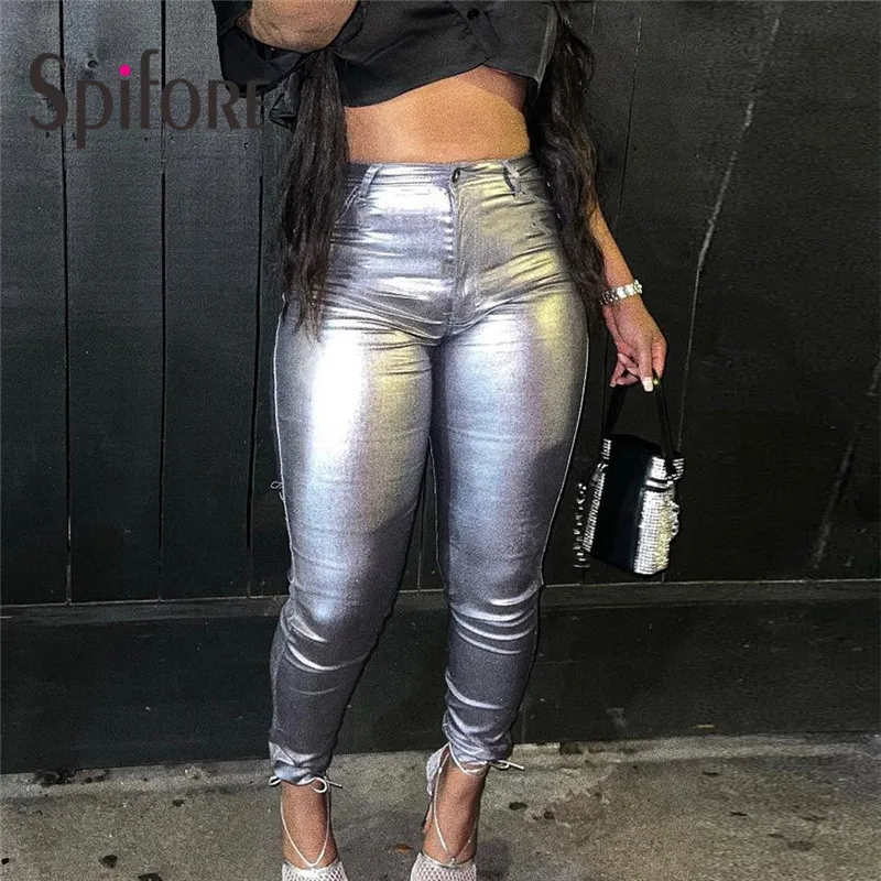 Spifore Fashion Streetwear Metallic Women Pants High Waist Pockets Skinny Pencil Pants Casual Solid Party Trousers Y2K Clothes
Spifore Fashion Streetwear Metallic Women Pants High Waist Pockets Skinny Pencil Pants Casual Solid Party Trousers Y2K Clothes