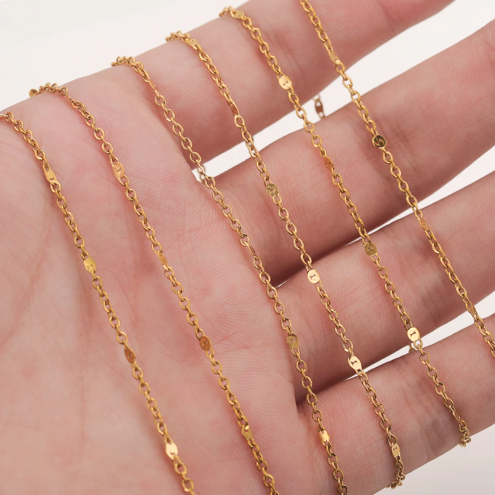 2 Meter Stainless Steel Gold Plated Stainless Steel Cable Chain for DIY Necklace Bracelet Anklet Craft Jewelry Making Supplies
2 Meter Stainless Steel Gold Plated Stainless Steel Cable Chain for DIY Necklace Bracelet Anklet Craft Jewelry Making Supplies