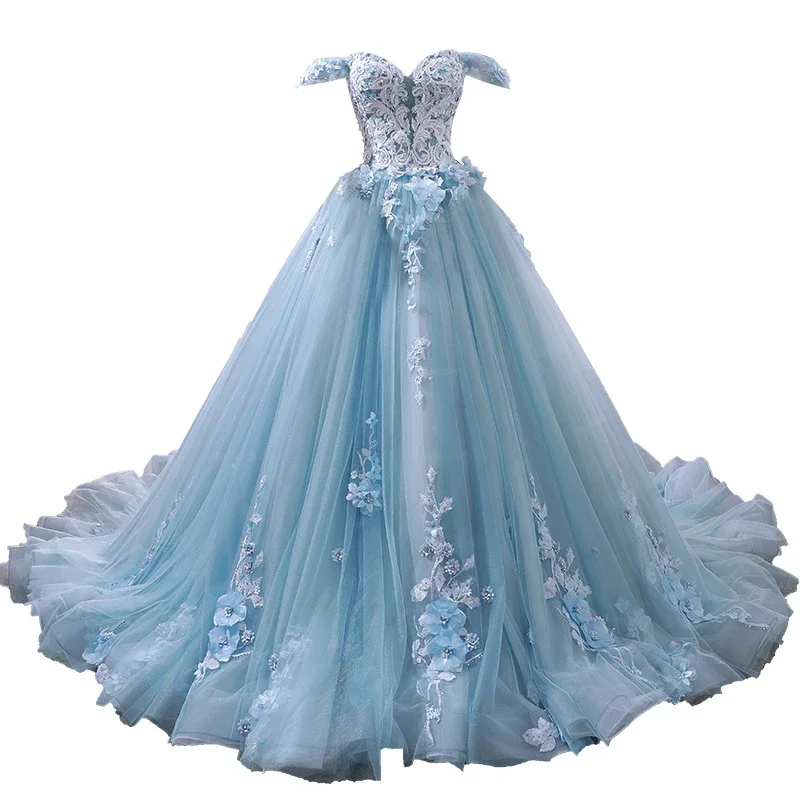 ANGELSBRIDEP Blue Quinceanera Dresses Simple Off The Shoulder Princess Prom Dress Lace Appliques Ball Gown With Small Train
ANGELSBRIDEP Blue Quinceanera Dresses Simple Off The Shoulder Princess Prom Dress Lace Appliques Ball Gown With Small Train