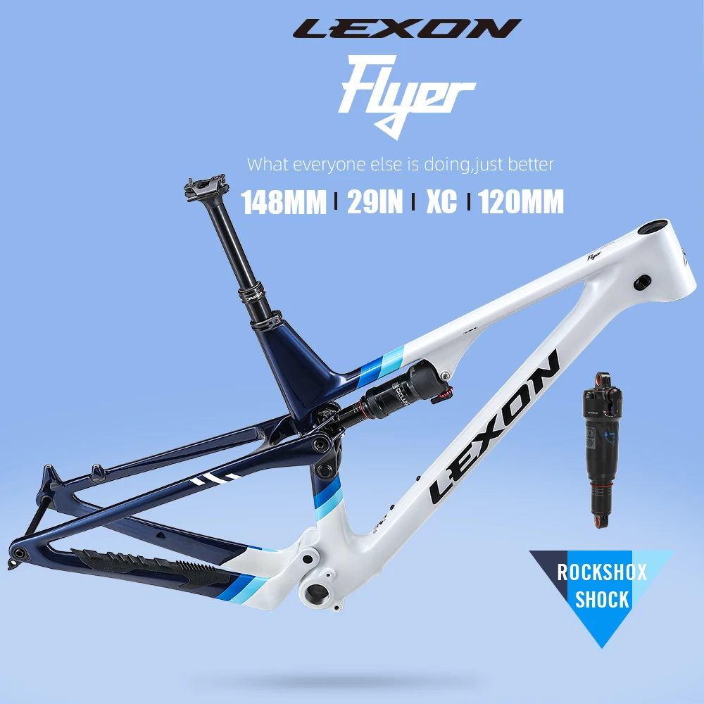 

LEXON 29er Mountain Bike Frames 29 Full Suspension Boost frame 148*12mm Carbon MTB Suspension Frame XC Trial Bicycle frameset