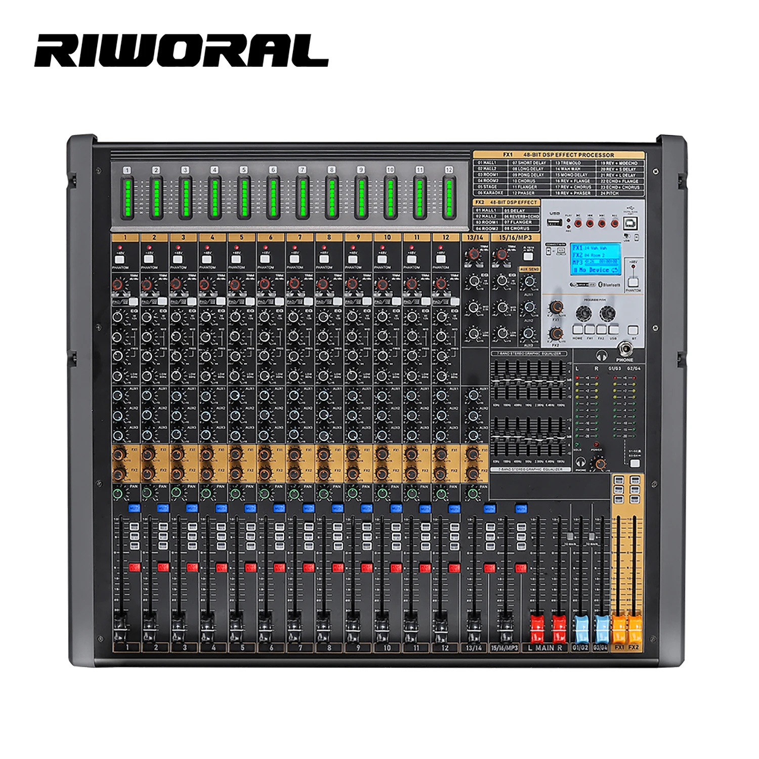 TFB-16 Pro 16 channels audio mixer studio sound recording system with audio interface for stage
TFB-16 Pro 16 channels audio mixer studio sound recording system with audio interface for stage