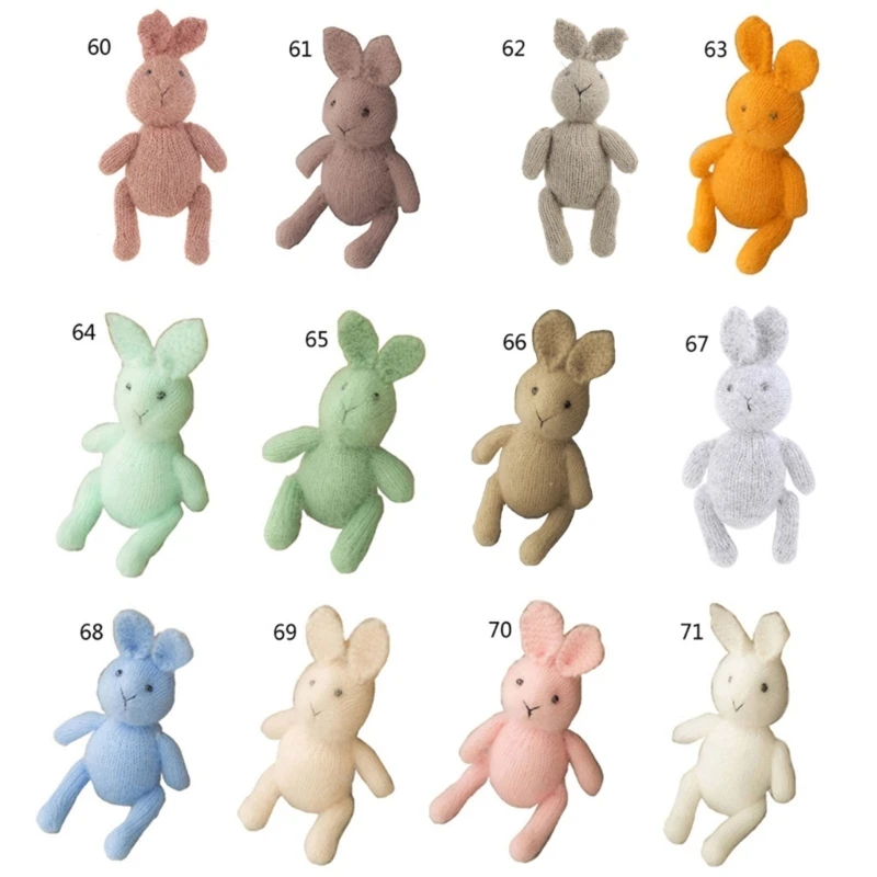 

Newborn Photography Props Bunny for Doll Knitted Cute Animal Rabbit Baby Photo Fotografia Accessory N1HB