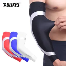 AOLIKES 1PCS New Sports Long Arm Sleeve Warmers Basketball Shooting Elbow Pads Protector Stretch Padded Support Guard Pad