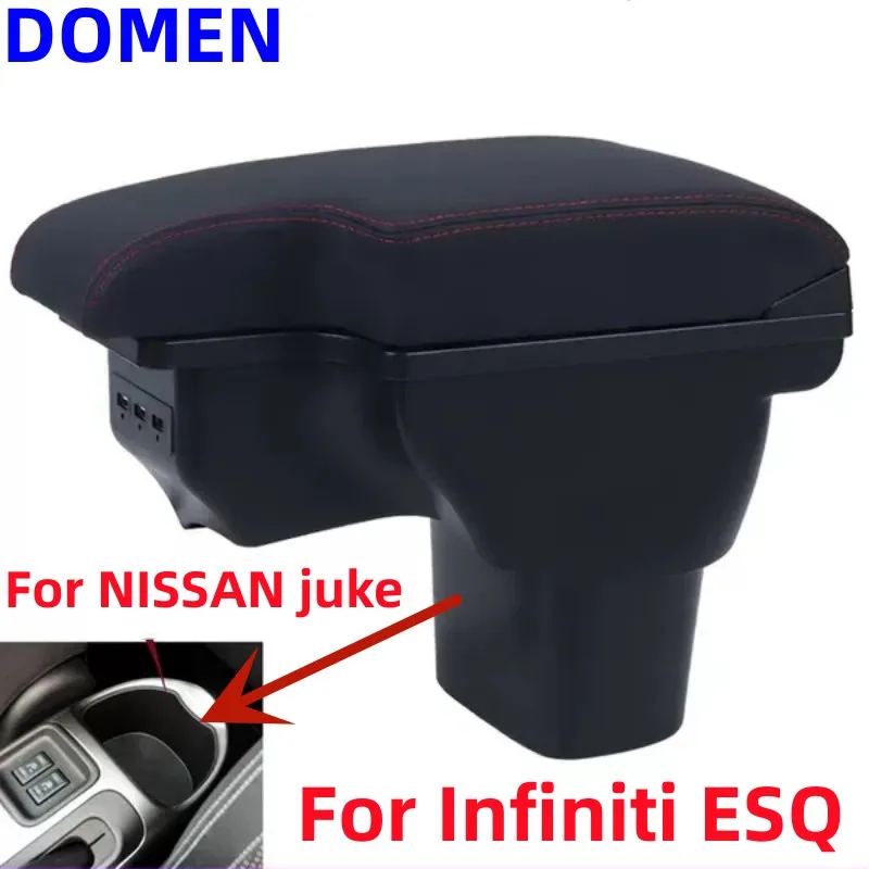 

For NISSAN juke Armrest box For Infiniti ESQ Car armrest 2010-2019 accessories interior details storage box Retrofit parts USB