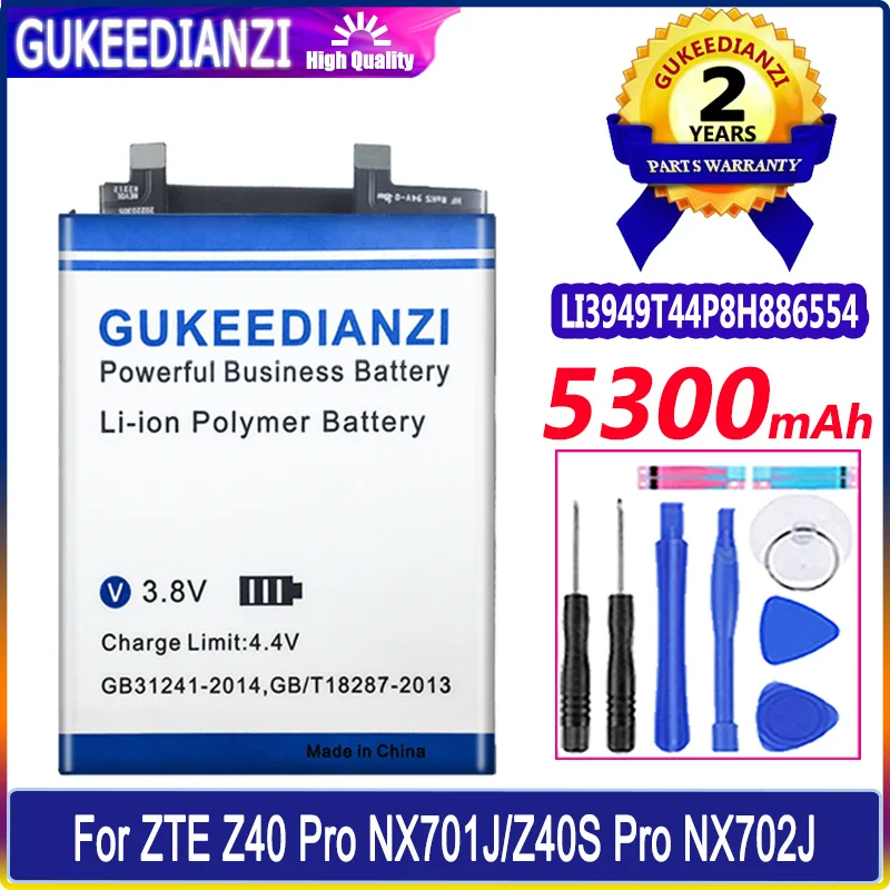 

GUKEEDIANZI Battery LI3949T44P8H886554 5300mAh For ZTE Z40/Z40S Pro NX701J NX702J Batteries