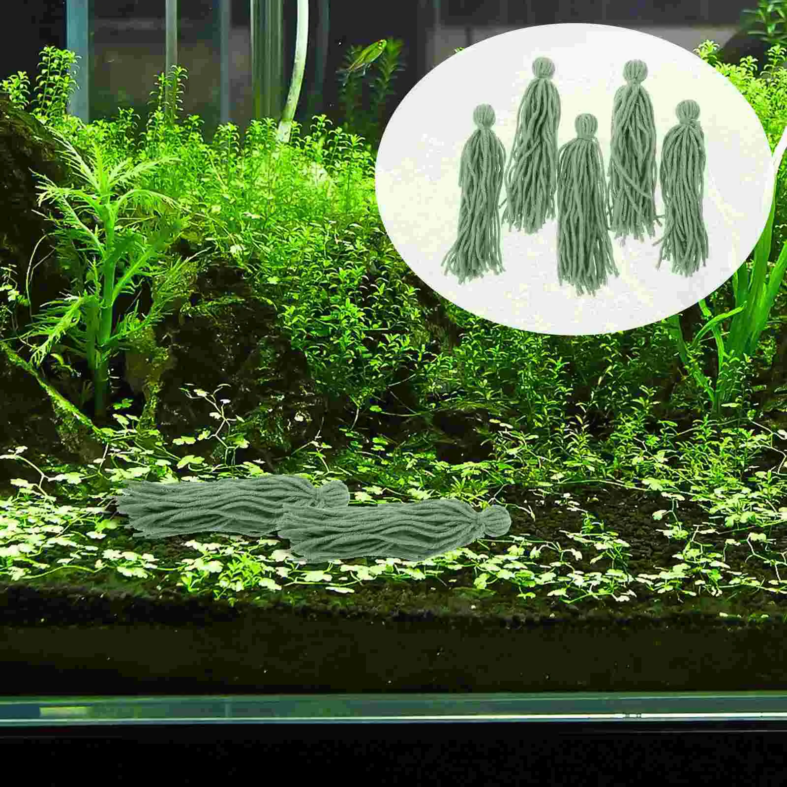 

Fish Spawning Mops Floating Fish Breeding Mops Egg Laying Safe Baby Fish Hideout Decorative Aquarium Grass Fish Tank Green