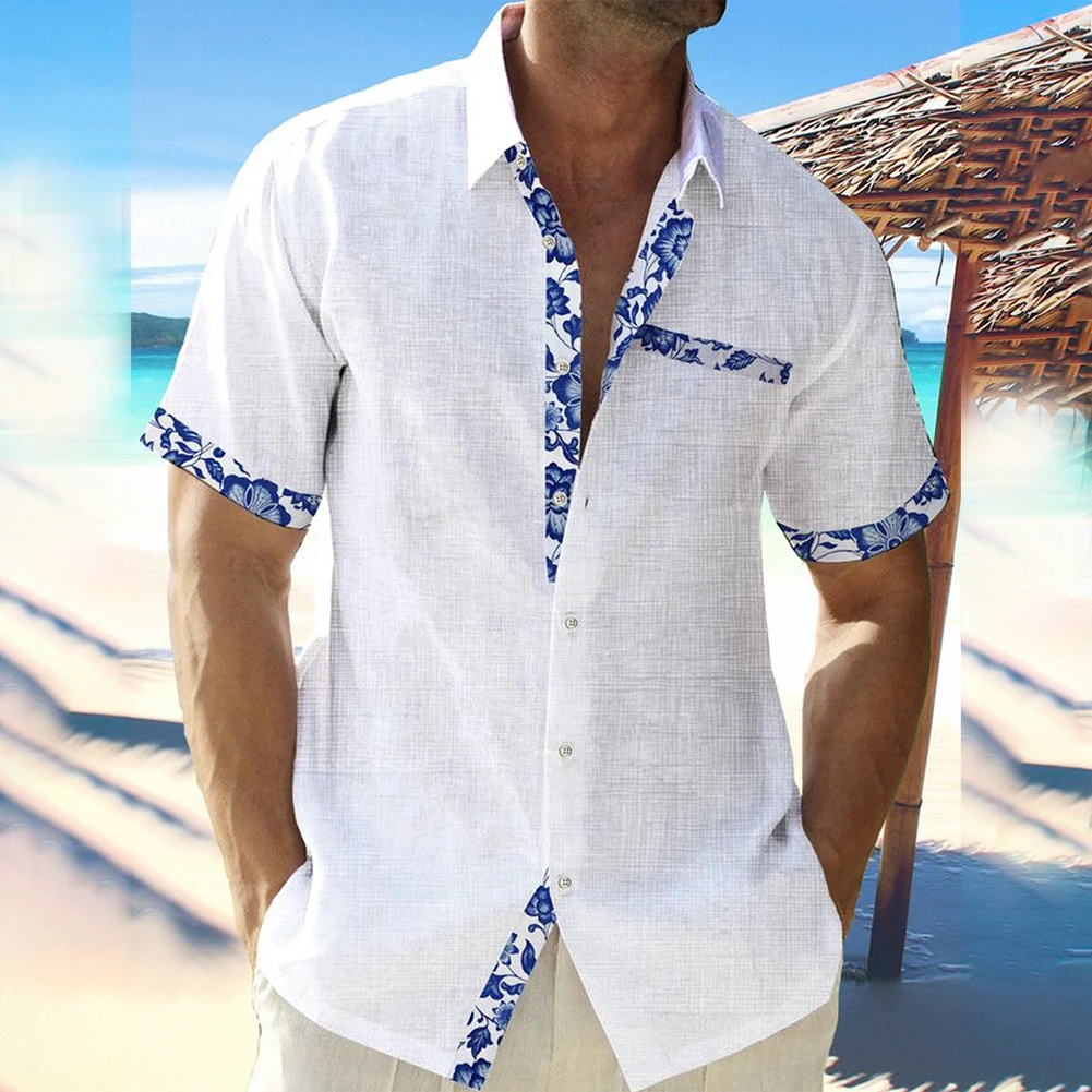 Lightweight Men's Beach Shirt, Short Sleeve Casual Button Down Blouse Loose Fit Tee Polyester Fabric Color Options
Lightweight Men's Beach Shirt, Short Sleeve Casual Button Down Blouse Loose Fit Tee Polyester Fabric Color Options
