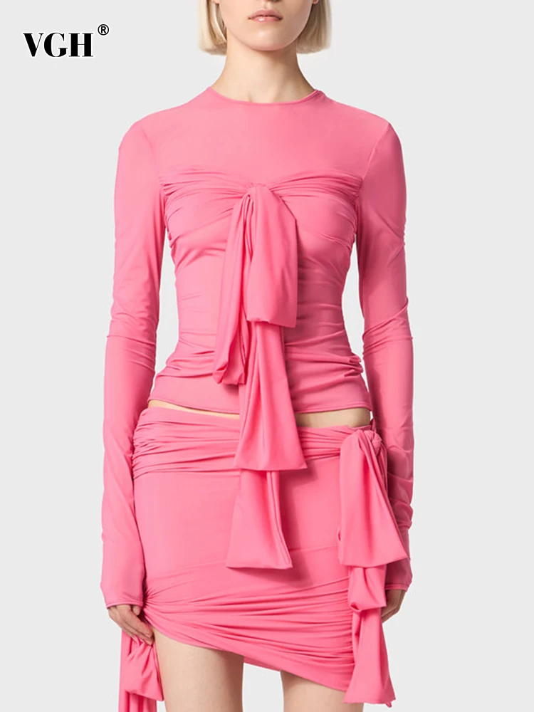VGH Solid Minimalist Two Piece Set For Women Round Neck Long Sleeve Top High Waist Bodycon Skirts Slimming Sexy Sets Female New
VGH Solid Minimalist Two Piece Set For Women Round Neck Long Sleeve Top High Waist Bodycon Skirts Slimming Sexy Sets Female New