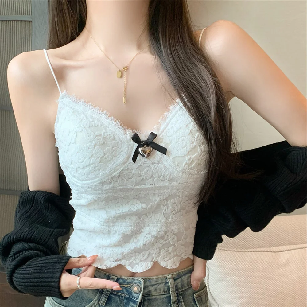 Sexy Bow Lace Strap Crop Tops For Women Fashion Sleeveless Design Corset Bustier Party Top Summer Bralette Short Camisole
Sexy Bow Lace Strap Crop Tops For Women Fashion Sleeveless Design Corset Bustier Party Top Summer Bralette Short Camisole