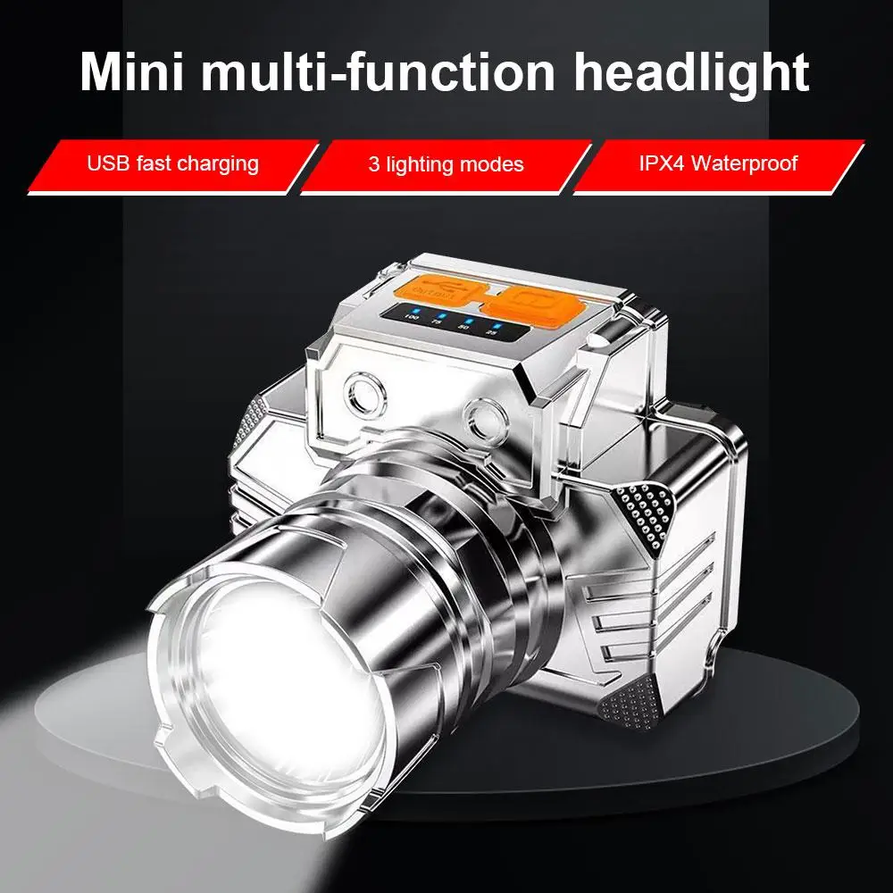 Strong Beam Headlight Portable LED Power Display Head-mounted Flashlight Outdoor Waterproof USB Charge Camping Lantern
Strong Beam Headlight Portable LED Power Display Head-mounted Flashlight Outdoor Waterproof USB Charge Camping Lantern