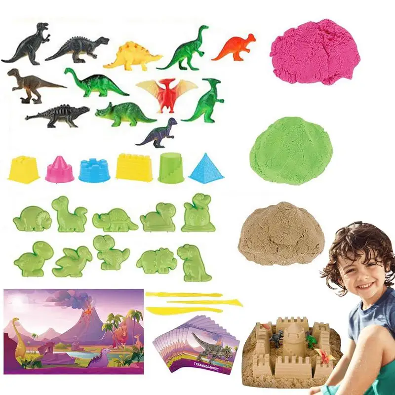 

Construction Dinosaur Play Sand Set Ultra-light Clay Space Sand Dinosaur Mould DIY Clay Model Toys Space Sand Accessories For