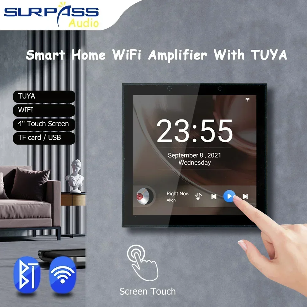 Smart Home 4 Inch Tuya Wifi Wall Amplifier Android 8.1 System Control All Tuya Smart Products and Lights Smart Home Automation 
Smart Home 4 Inch Tuya Wifi Wall Amplifier Android 8.1 System Control All Tuya Smart Products and Lights Smart Home Automation