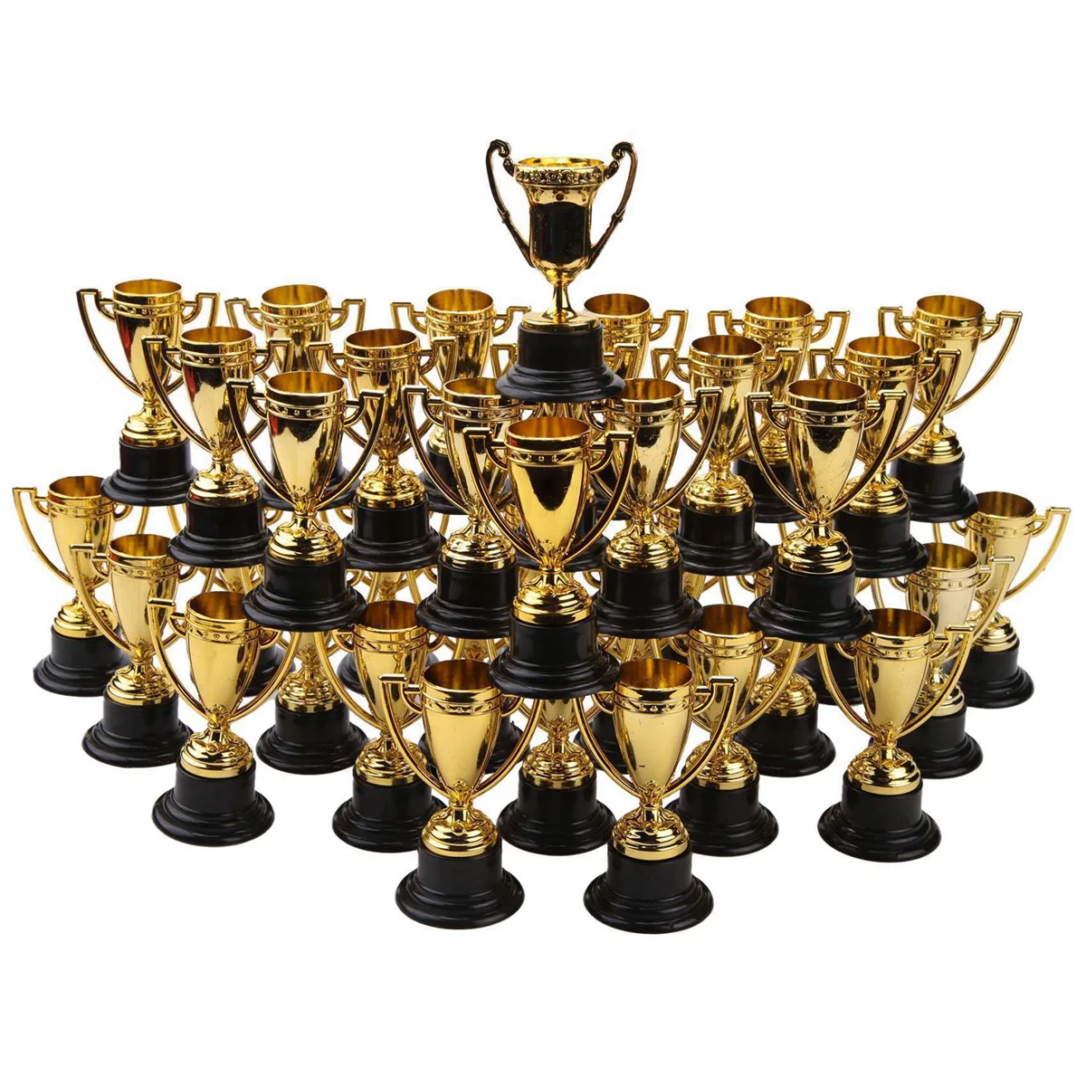 

40Pcs Golden Award Trophy Cups Plastic Gold Trophies Mini Awards and Trophies Kids Classroom School Rewards
