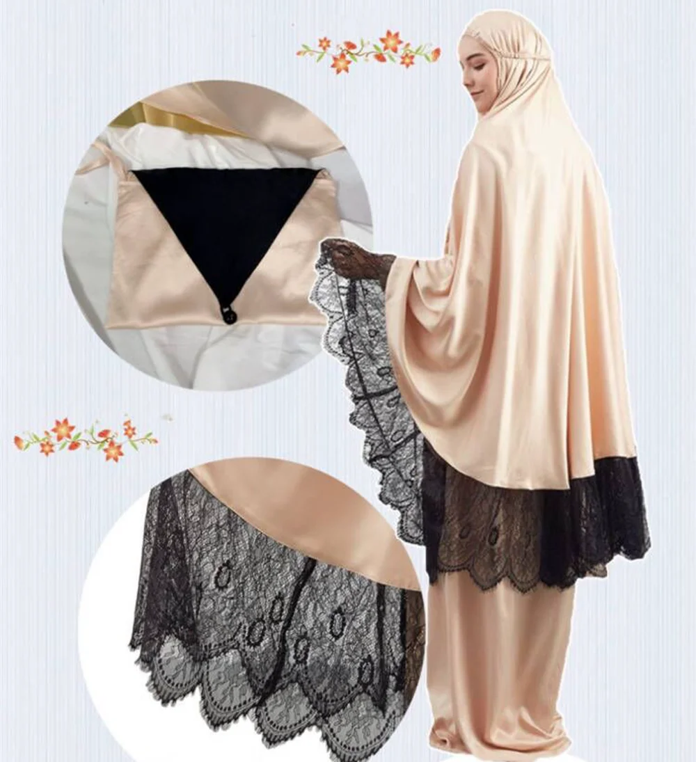 Muslim abaya set 3 Piece Women Prayer Garment long khimar ramadan Worship Robe Lace Big Swing Maxi Skirts Islamic Satin Dress
Muslim abaya set 3 Piece Women Prayer Garment long khimar ramadan Worship Robe Lace Big Swing Maxi Skirts Islamic Satin Dress