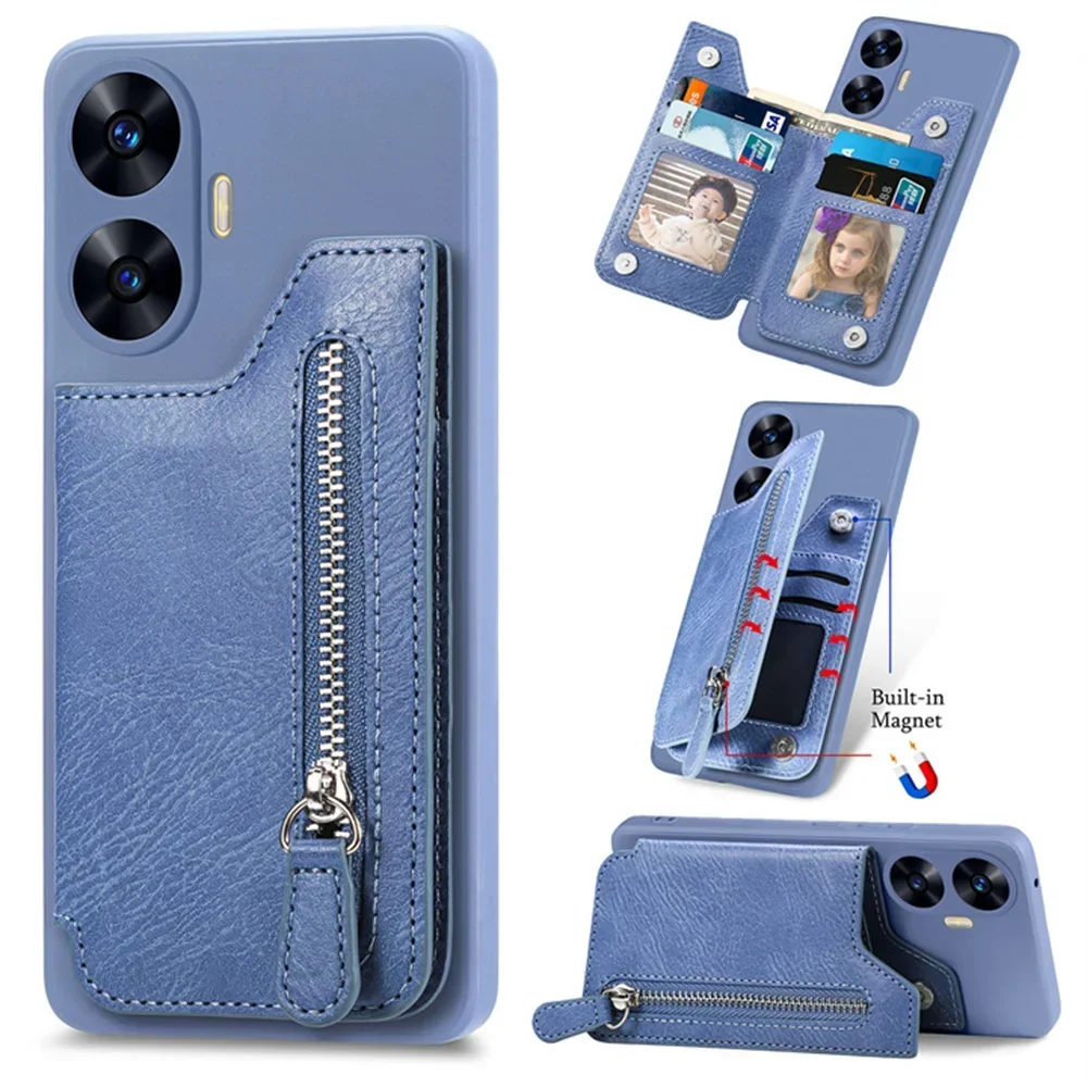 

Reno10 Pro Pro 9 5G Luxury Case For OPPO Reno 8T 4G Zipper Wallet Funda Reno7 Z 6 Lite 8Z 5Z 5F 4Z 8 Pro+ Leather Back Cover