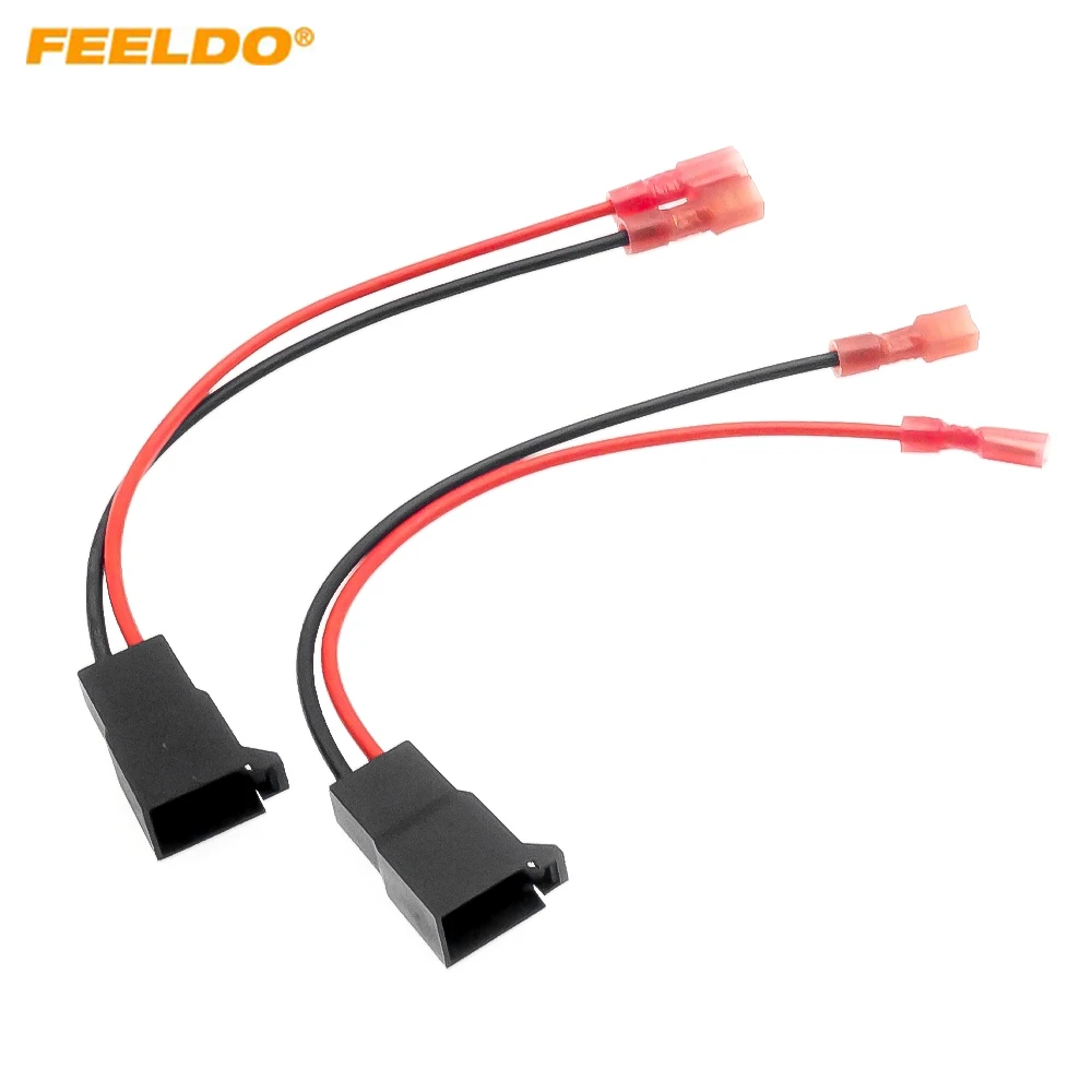 

FEELDO Car 2Pin Stereo Speaker Wire Harness Adaptors For Volkswagen Auto Speaker Replacement Connection Wiring Plug Cables