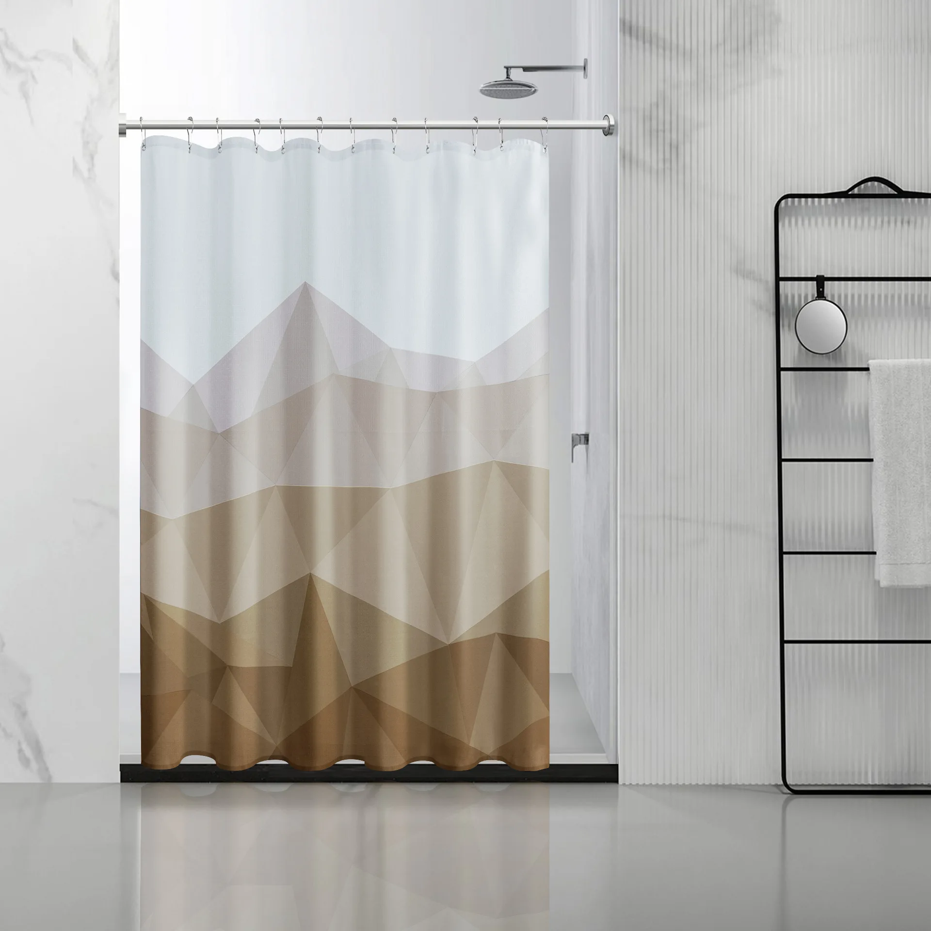 

Geometric Shower Curtain Household Waterproof Bathroom Curtains Rectangle Bathroom Insulation for Home Hotel