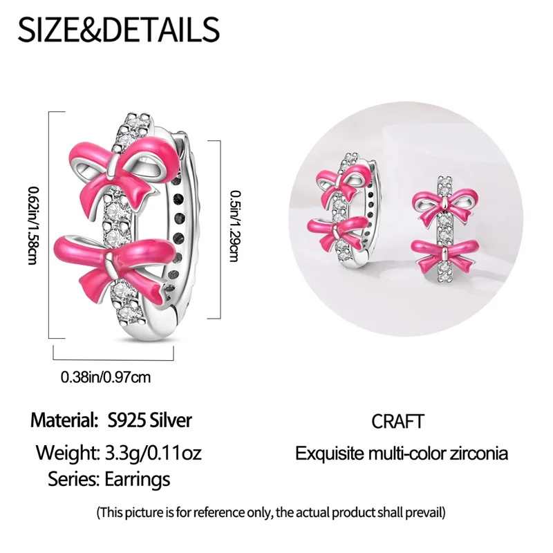 Women's 925 Sterling Silver Bow Princess Powder Sparkling Zircon Trendy Earrings Fit For Wedding Party Exquisite Jewelry 21 Mallzona S8b8494d3a0c546f8822c648e1712421ab Women's 925 Sterling Silver Bow Princess Powder Sparkling Zircon Trendy Earrings Fit For Wedding Party Exquisite Jewelry Mallzona
