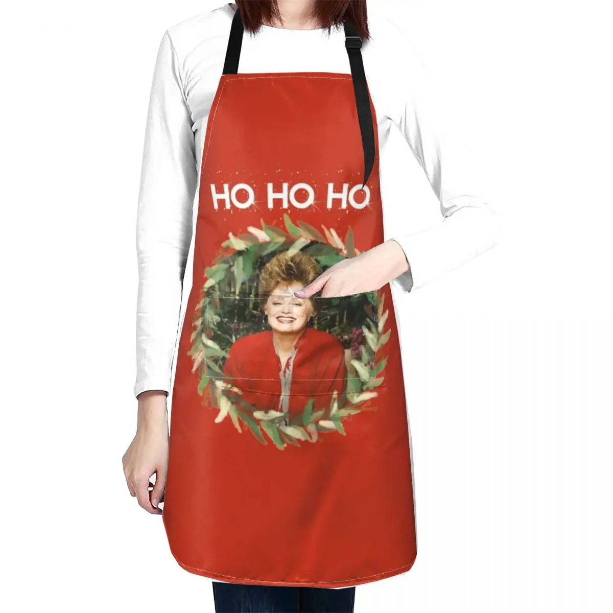 

HO HO HO - Blanche Devereaux Christmas from the Golden Girls (White) Apron Kitchen Tools Barber Kitchen Aprons Woman