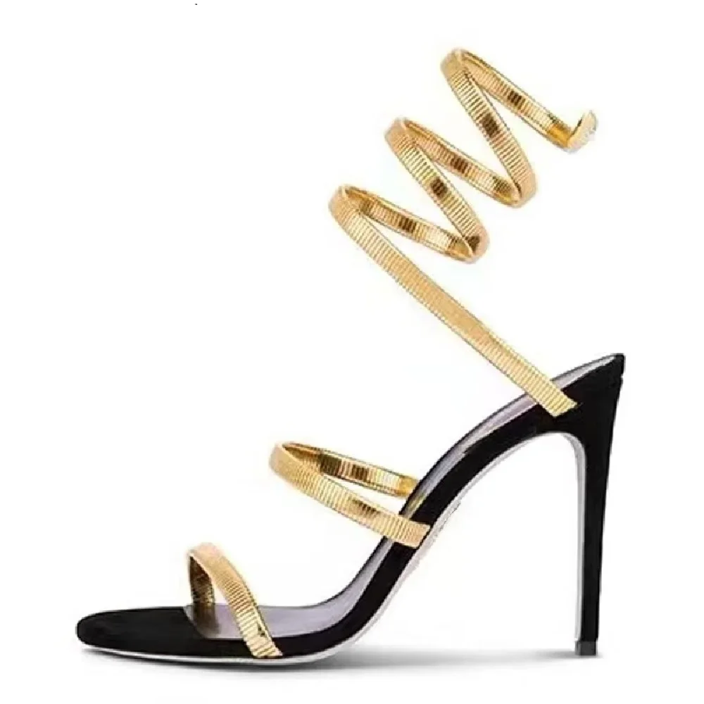Gold Ankle Strap High Heels Women Elegant Party Sandals Gold Ankle Strap High Heels Women Elegant Party Sandals