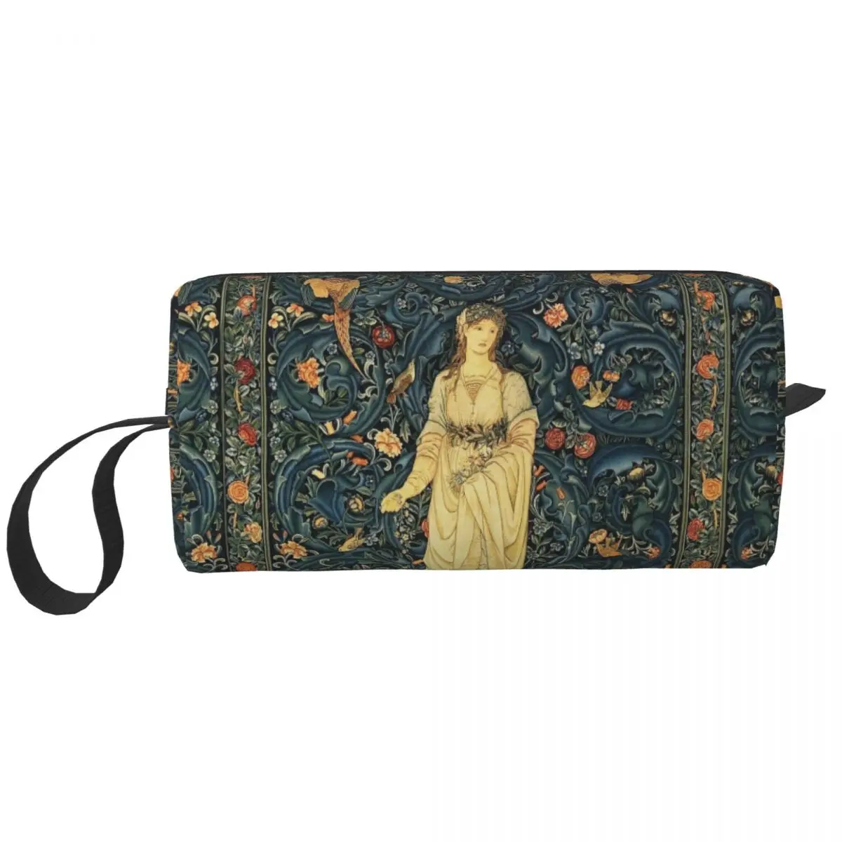 

William Morris Lady Flora Cosmetic Bag for Women Makeup Bags Animals Birds Travel Zipper Toiletry Bag Organizer Storage Bag