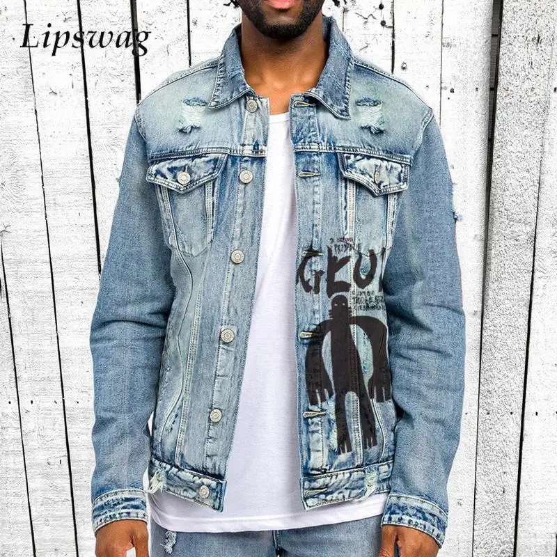 Y2K Denim Jacket For Men Streetwear Fashion Graphic Printing Slim Fit Jean Jackets Mens Coat Autumn Vintage Lapel Buttoned Coats
Y2K Denim Jacket For Men Streetwear Fashion Graphic Printing Slim Fit Jean Jackets Mens Coat Autumn Vintage Lapel Buttoned Coats