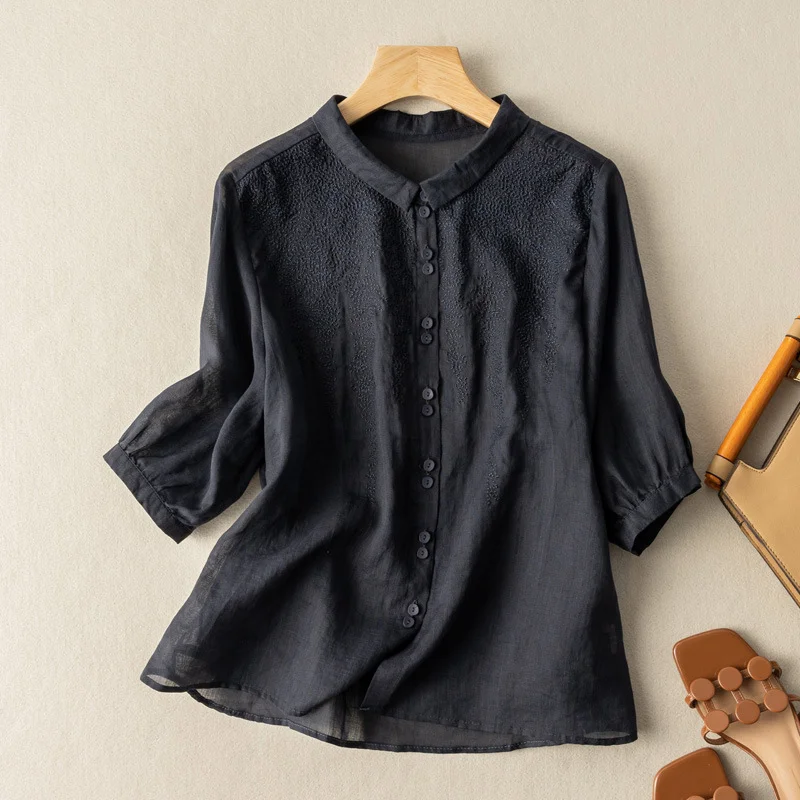 2023 Summer New Women's Shirts Cotton and Hemp Lantern Sleeves Solid Loose Casual Mid Sleeve Shirt and Blouses for Women
2023 Summer New Women's Shirts Cotton and Hemp Lantern Sleeves Solid Loose Casual Mid Sleeve Shirt and Blouses for Women