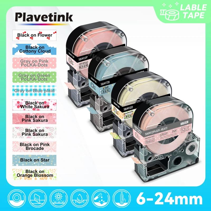 PLAVETINK SS12KW 12mm*8m Compatible for EPSON Label Tape for Label Printer LW-300 LW-400 LW-600P LW-700 ST12KW SC12KZ SM12ZW
PLAVETINK SS12KW 12mm*8m Compatible for EPSON Label Tape for Label Printer LW-300 LW-400 LW-600P LW-700 ST12KW SC12KZ SM12ZW