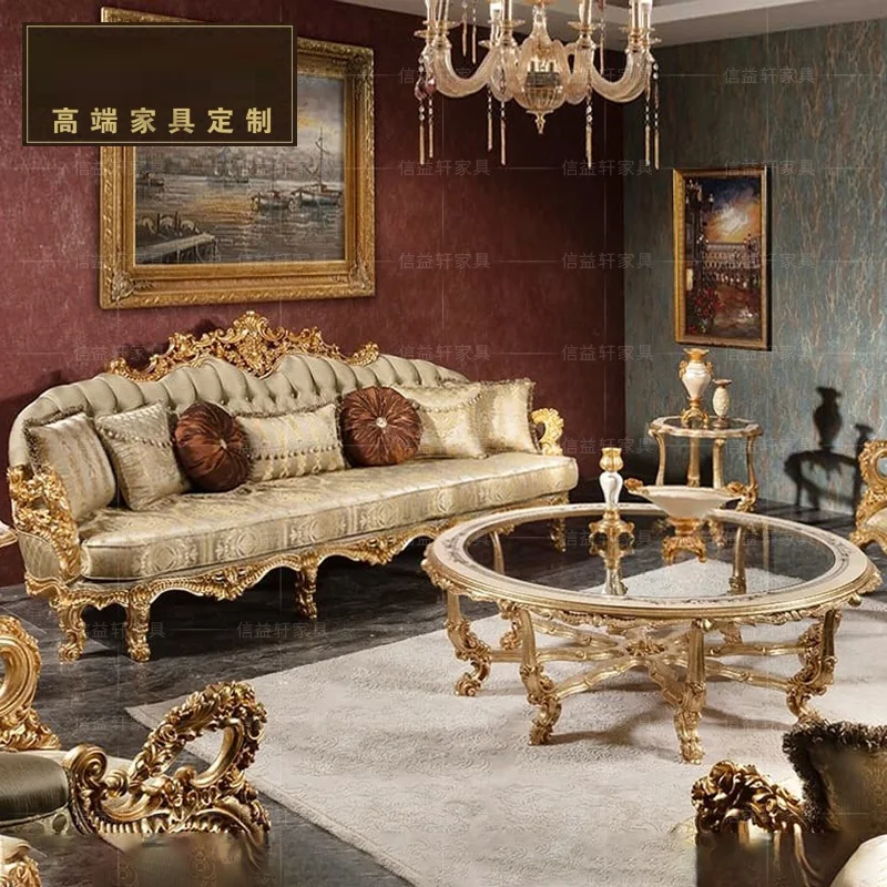 European classic solid wood carved sofa French luxury villa high-end living room fabric sofa high-end furniture customization
European classic solid wood carved sofa French luxury villa high-end living room fabric sofa high-end furniture customization