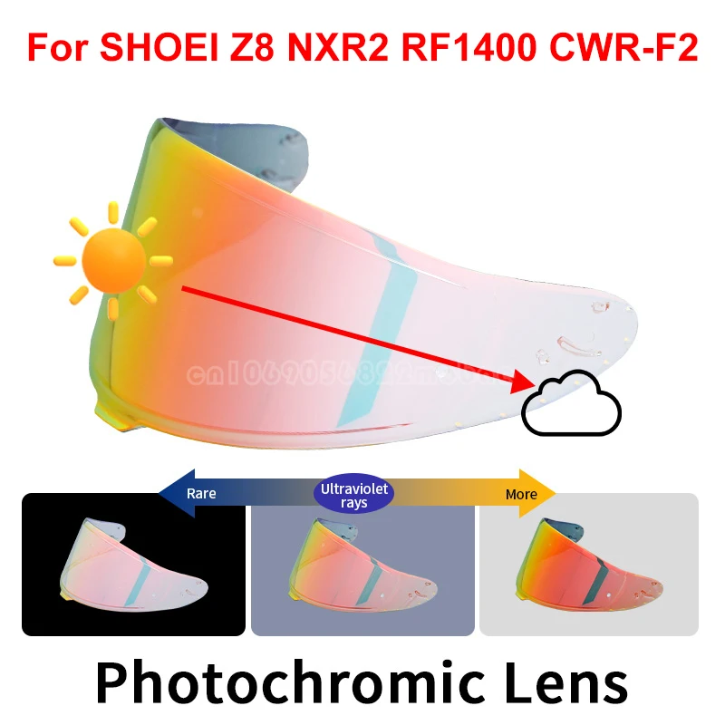Photochromic Visor for SHOEI RF1400 RF-1400 NXR2 CWR-F2 Z8 CWR-F2R X15 X-15 X-Fifteen X-SPR Pro Autochromic Lenses Helmet Shield
Photochromic Visor for SHOEI RF1400 RF-1400 NXR2 CWR-F2 Z8 CWR-F2R X15 X-15 X-Fifteen X-SPR Pro Autochromic Lenses Helmet Shield