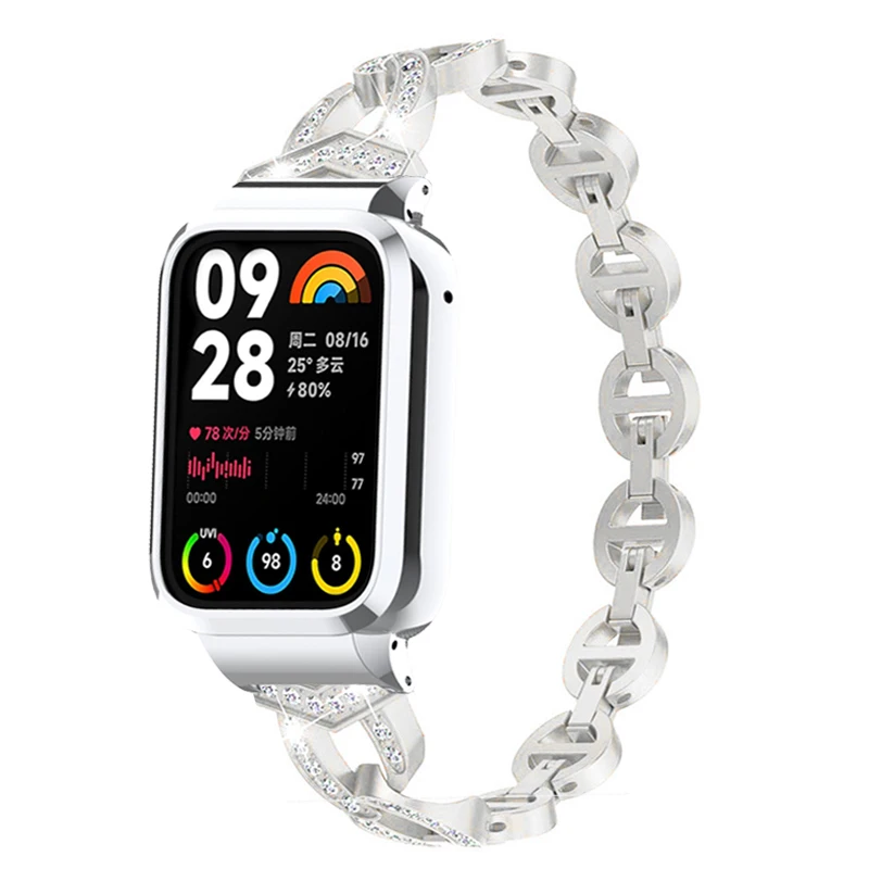 Metal Strap Protective Cover for Mi Band 8 Pro Smart Watch Diamond Watchbands for Xiaomi mi band 7 pro Bracelets Case Protector
Metal Strap Protective Cover for Mi Band 8 Pro Smart Watch Diamond Watchbands for Xiaomi mi band 7 pro Bracelets Case Protector