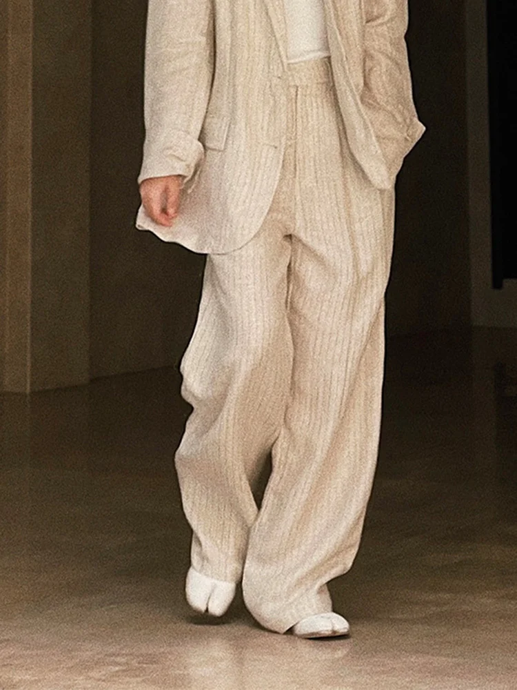 Брюки женские льняные с завышенной талией, винтажные Широкие штаны абрикосового цвета, свободные, модные, весна-осень 2023 M306 
Брюки женские льняные с завышенной талией, винтажные Широкие штаны абрикосового цвета, свободные, модные, весна-осень 2023 M306