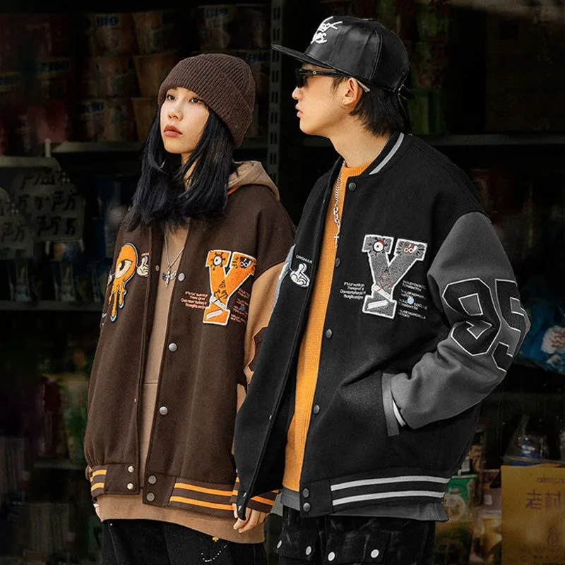2023 Autumnand Y2k Streetwear Women New Flocking Baseball Uniform Coat Y2K Gothic Fashion Trend Loose Student Joker Couple Coat
2023 Autumnand Y2k Streetwear Women New Flocking Baseball Uniform Coat Y2K Gothic Fashion Trend Loose Student Joker Couple Coat