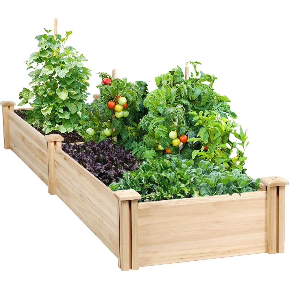 

Yaheetech 8×2ft Wooden Horticulture Raised Garden Bed Divisible Elevated Planting Planter Box for Flowers/Vegetables/Herbs