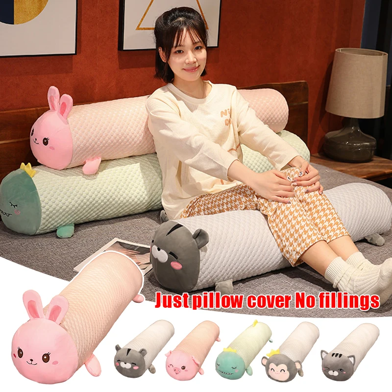 

Soft Long Pillowcase Cylindrical Pillow Case Cozy Comfortable Cushion Cover Neck Bolster Pillow Roll Headrest Body Pillow Cover