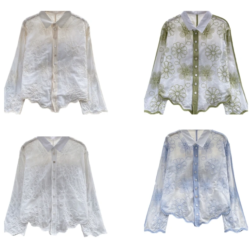 Feminine Embroidered Flower Shirt Exquisite Craftsmanship Long Sleeve Tops Suitable for Fashionable Women
Feminine Embroidered Flower Shirt Exquisite Craftsmanship Long Sleeve Tops Suitable for Fashionable Women