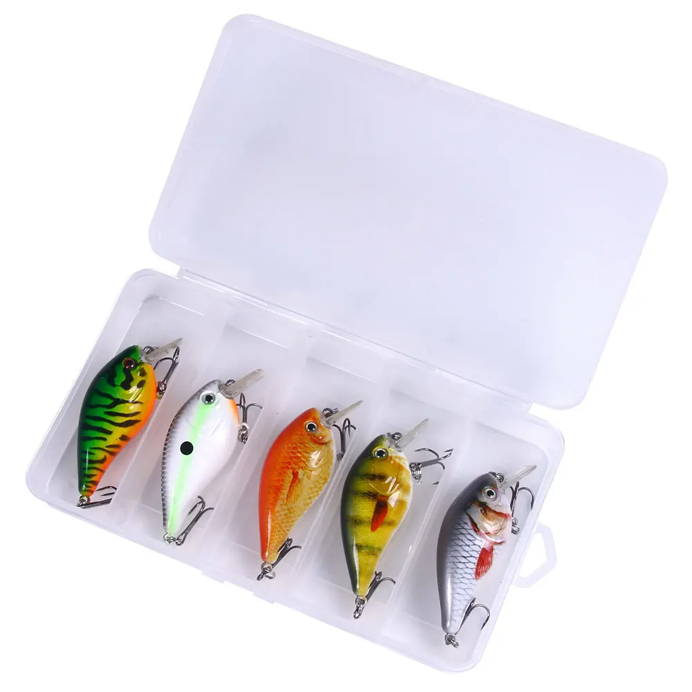 

5pcs/lot Square Bill Crankbait Set 12.8G 7.8cm Minnow Baits Wobbler with Box Bass Swimbait Sea Swim Jerkbait Trout Tackle