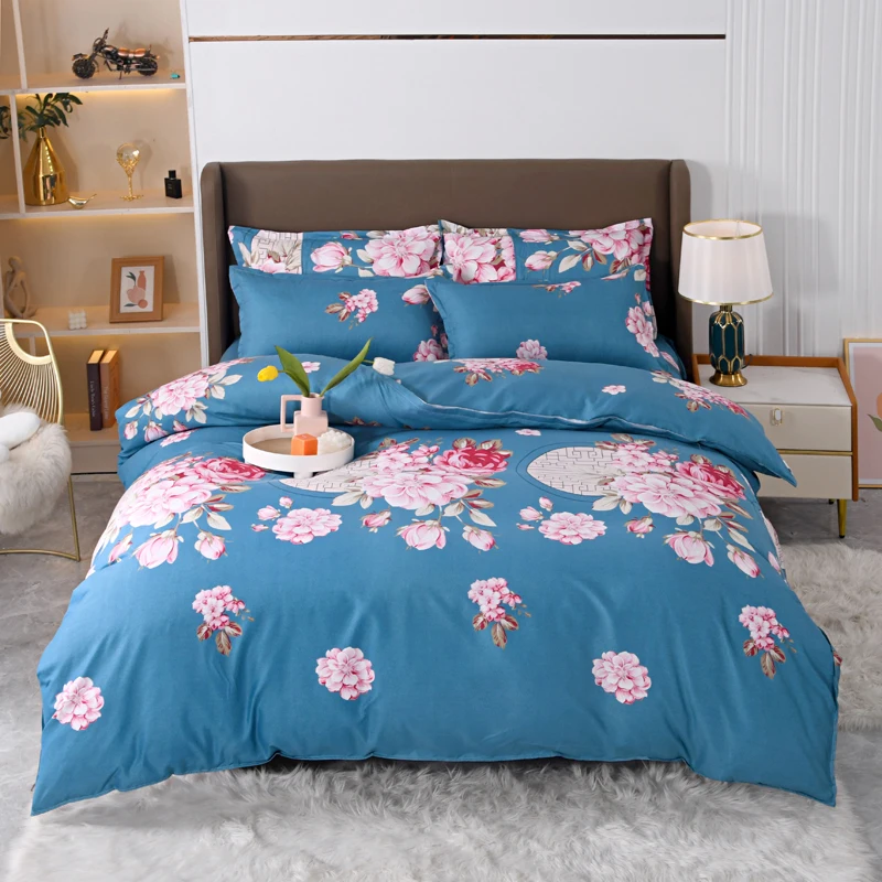 

Роскошный классический комплект с пододеяльником с цветочным рисунком, 3 шт., винтажный элегантный комплект постельного белья с цветочным рисунком из полиэстера, двустороннее односпальное одеяло, покрывало