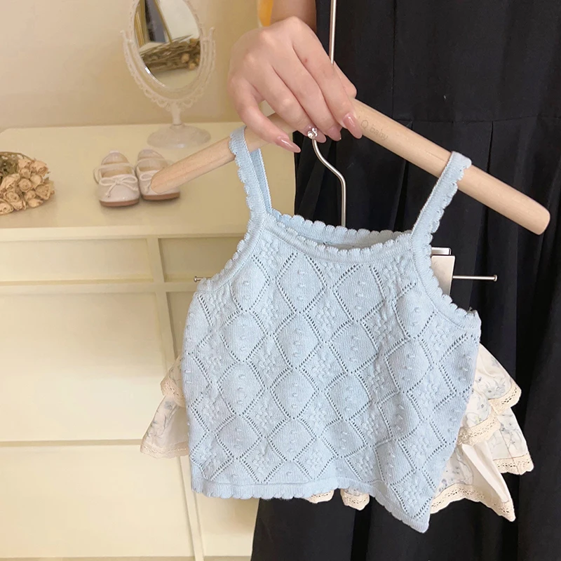 Children sling Summer Kid Girls Cotton Hollow Suspender Vest Tops Children Tops Tees For Girls Sleeveless T-shirt New 2023 Girls
Children sling Summer Kid Girls Cotton Hollow Suspender Vest Tops Children Tops Tees For Girls Sleeveless T-shirt New 2023 Girls