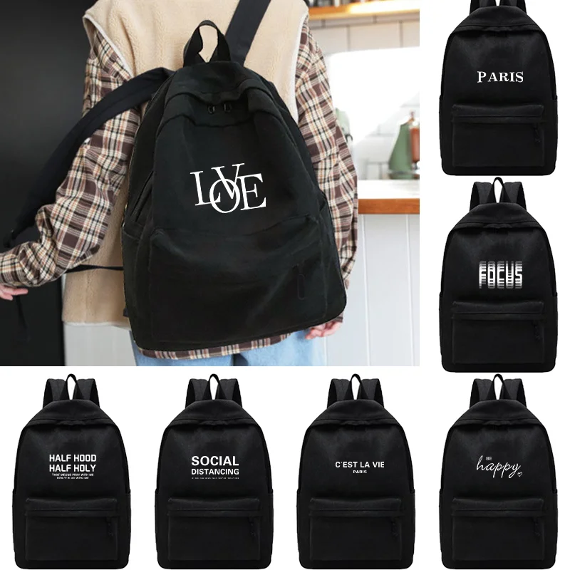 

For Women's Bag Shoulders Backpacks Teen College School Bookbag New Sport Knapsack Unisex Backpack Text Print Travel Laptop Bags