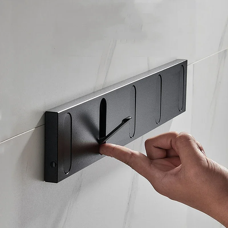 

Invisible Hook Behind The Door Fitting Room Porch Coat Hook Wall Wall Hanging Coat Row Punching Free Bathroom Folding