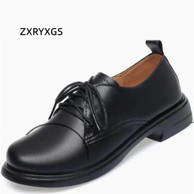 ZXRYXGS 2023 New Spring Genuine Leather Shoes Comfort Low Heel Shoes Work Workplace Round Toe Women Shoes Black Brown White Tide
ZXRYXGS 2023 New Spring Genuine Leather Shoes Comfort Low Heel Shoes Work Workplace Round Toe Women Shoes Black Brown White Tide
